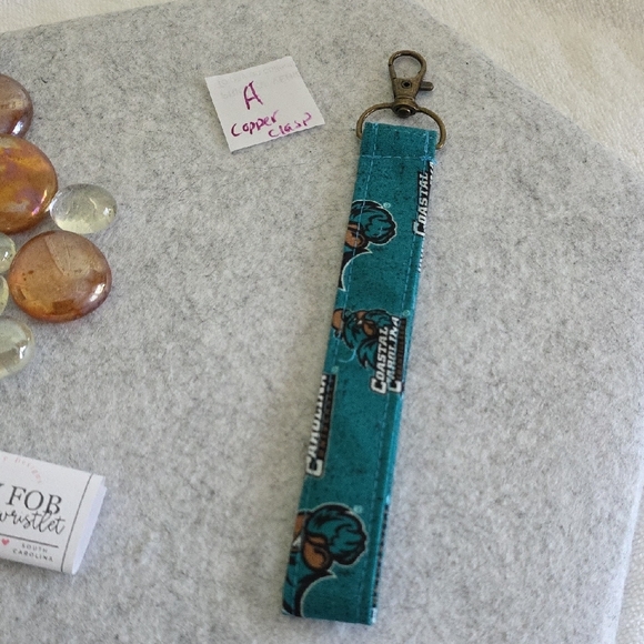 Teal keychain lanyard featuring Coastal Carolina design - Picture 3 of 11